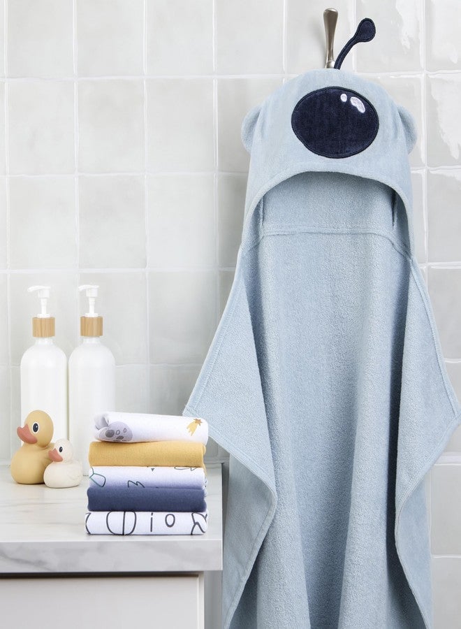 إيفولور طقم هدايا الأطفال إيفولور أستروناب، 6 قطع، يتضمن منشفة بغطاء رأس و5 قطع من مناشف الغسيل، ناعم ومنسوج من القطن الخالص 100%، مناسب للأطفال حديثي الولادة والرضع والأطفال الصغار من عمر 0 إلى 9 أشهر. - Image 2